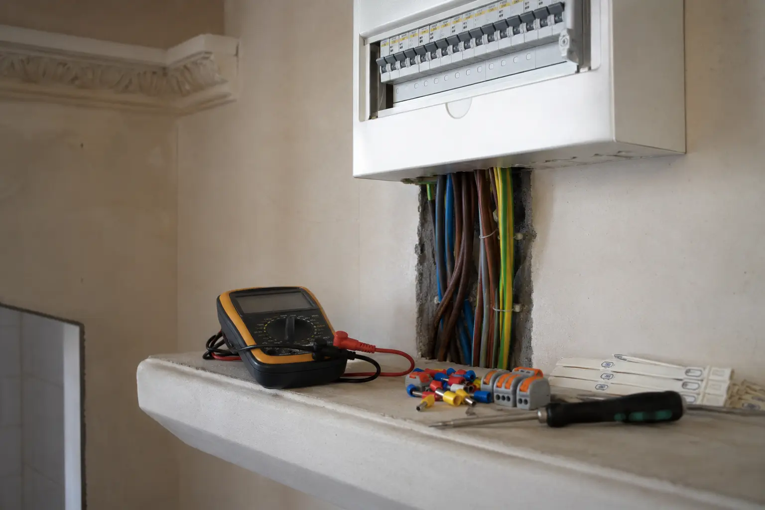 Electrician completing an EV charger installation