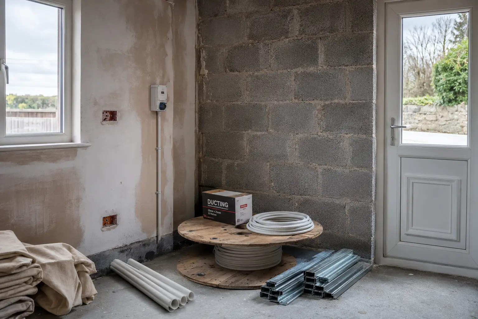 A registered electrician checking a consumer unit installation